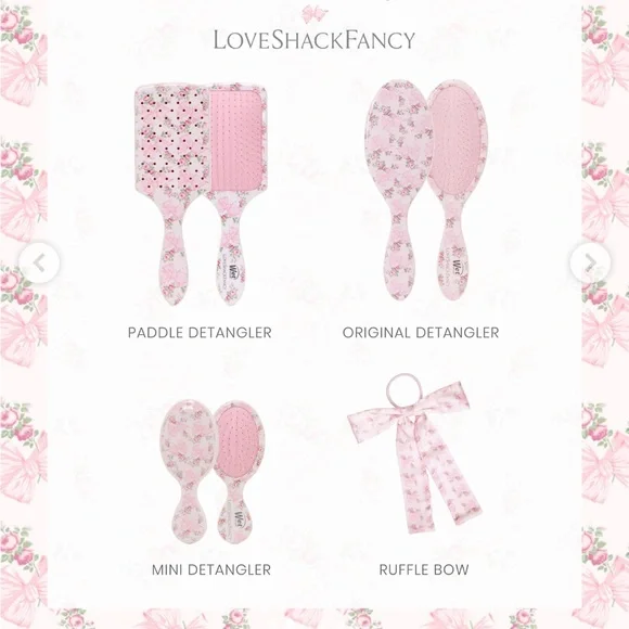 LOVESHACKFANCY Wet Brush Paddle Detangler in Rosa Beaux display picture 3